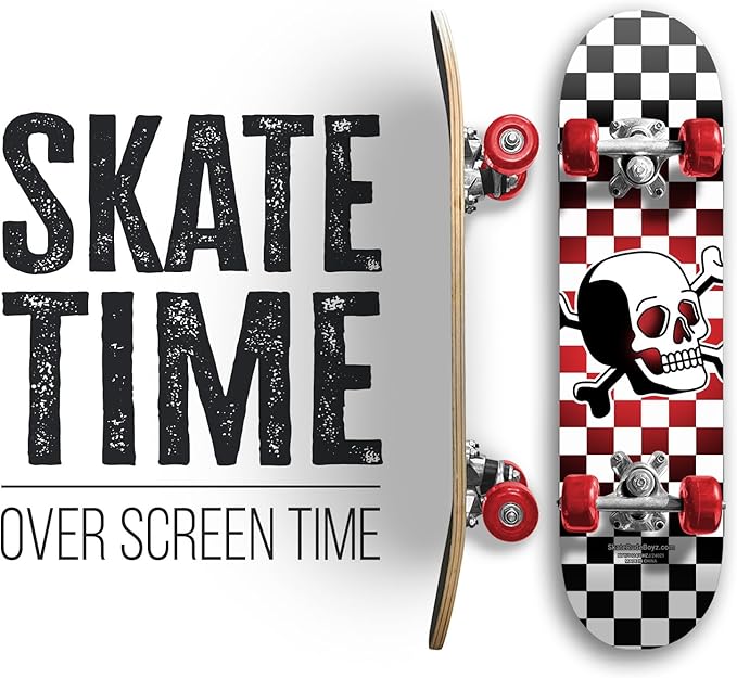 24 inch Rude Boyz Mini Cruiser Skateboard - Aluminium Trucks - Kids Skateboard Ages 5-8 Beginner - Skateboards for Kids-BubblyBeeBaby