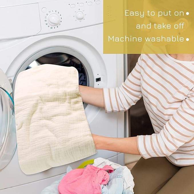 Hooyax Muslin Baby Lounger Cover, 100% Cotton Durable Newborn Lounger Cover, Soft and Breathable Infant Lounger Cover for Boys Girls, Covers Only (Yellow)-BubblyBeeBaby