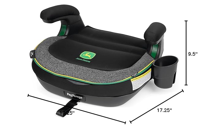 Peg Perego Viaggio Shuttle - Booster Car Seat - for Children from 40 to 120 lbs - Made in Italy - John Deere (Black & Green)-BubblyBeeBaby