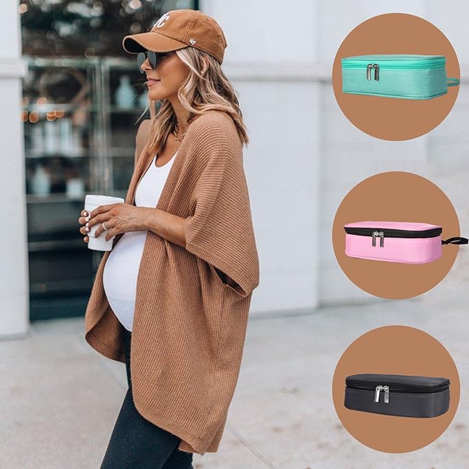 Insulated Breastmilk Cooler Bag with 2 Ice Packs - Breastmilk Cooler Organizer Bag for Daycare, Breastfeeding Mom Travel Outdoor-BubblyBeeBaby