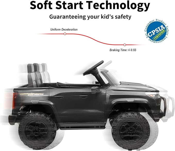 24V 10Ah Ride on Toy for Big Kids, 4WD 2 Seater Electric SUV Kids Car to Drive w/Remote Control, 4x200W Motors - Black-BubblyBeeBaby