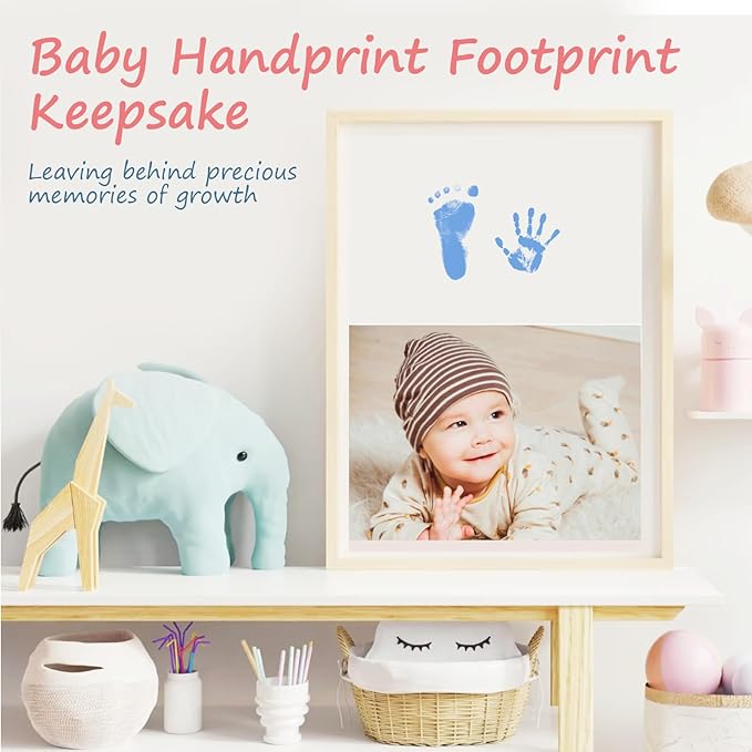 Inkless Baby Hand and Footprint Kit,Clean Touch Ink Pad for Baby Footprint Kit,No Mess Dog Paw Print Kit,DIY Footprint Ink for Baby Keepsake Gifts for Boys and Girls-BubblyBeeBaby