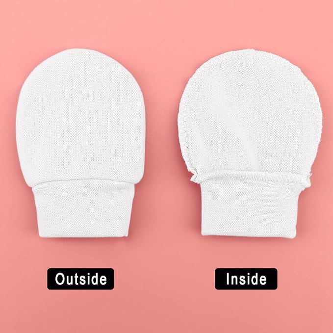 Newborn Baby Mittens No Scratch Cotton Elastic Wrist Gloves Infant Toddler Mittens for Baby Boy Girl 0-6 Months-BubblyBeeBaby