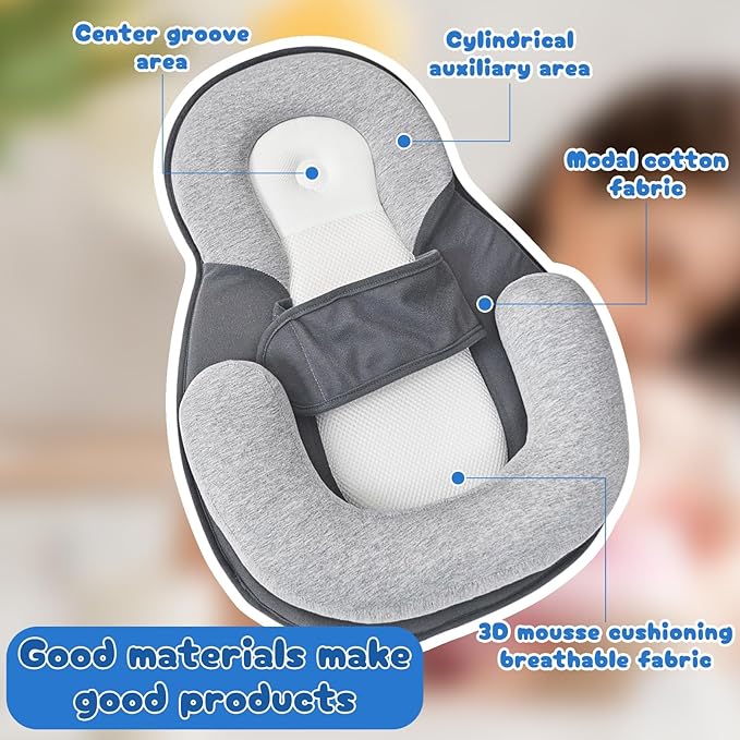 2026 New Rest Nest Baby Lounger Pillow, Baby Lounger Pillow for Infant Support Cushion Reflux-BubblyBeeBaby
