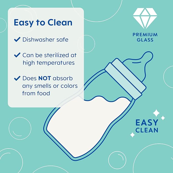 MAM Premium Glass Baby Bottles, Easy Switch Between Breast and Bottle, Feel Good Slow Flow, Newborn Essentials Must Have, 2+ Months, BPA Free, 9oz, Unisex, 3 Pack-BubblyBeeBaby