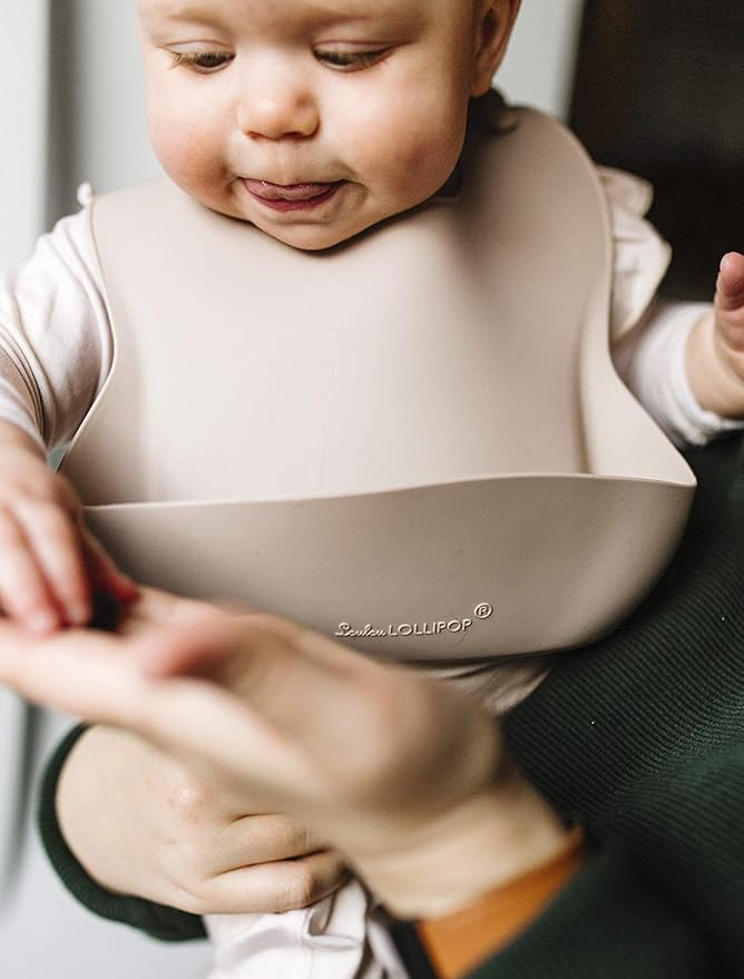 Loulou Lollipop Soft, Waterproof Silicone Feeding Bib-BubblyBeeBaby