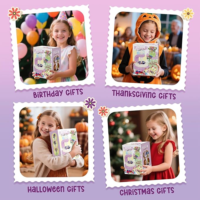 Hetbls Fabric Flower Bouquets Toys, Arts and Crafts Kits for Kids Age 3-12, Educational Gifts for 3 4 5 6 7 8 9 10 11 12 Year Old Toddler Girls, Great for B-Day Birthdays Activities Holidays Parties-BubblyBeeBaby