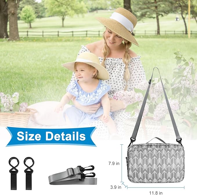 Accmor Stroller Organizer, Universal Stroller Organizer with Insulated Cup Holder Pocket, Dual Purpose Large Capacity Stroller Bag Caddy, Stroller Accessories Fits for Uppababy, Doona, Nuna Strollers-BubblyBeeBaby