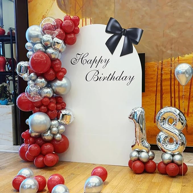 140pcs Metallic Silver Round Balloons Different Sizes 18 12 10 5 Inch Latex Balloons for Arch Decoration Party Balloon Kit for Graduation Birthday Party Wedding Balloon Baby Shower Decoration-BubblyBeeBaby