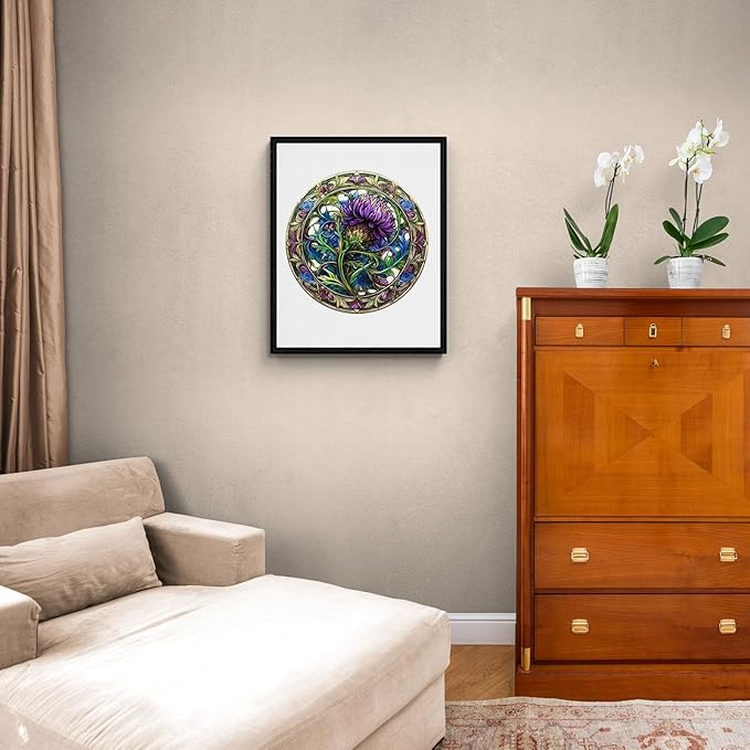 KAAYEE Wooden Jigsaw Puzzles-3D Visual Effect Scotch Thistle Wooden Puzzle Adult Unique Shape Wooden Puzzle Wooden Jigsaw Puzzle for Adult,Puzzle for Adults,Family Games (L-13.4 * 13.4in-300pcs)-BubblyBeeBaby