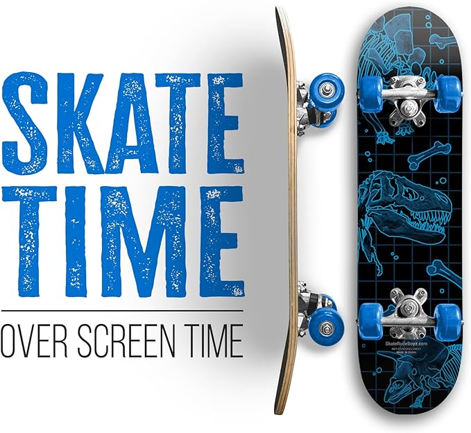 24 inch Rude Boyz Mini Cruiser Skateboard - Aluminium Trucks - Kids Skateboard Ages 5-8 Beginner - Skateboards for Kids-BubblyBeeBaby