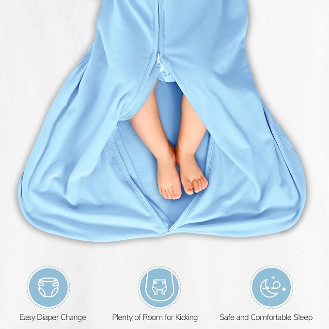 JELLYMONI Baby Sleep Sack 6-12 Months 100% Cotton Wearable Blanket, 0.5 TOG Soft Lightweight Toddler Sleeping Sack 3 Pack 2-Way Zipper Newborn Sleep Sacks-BubblyBeeBaby