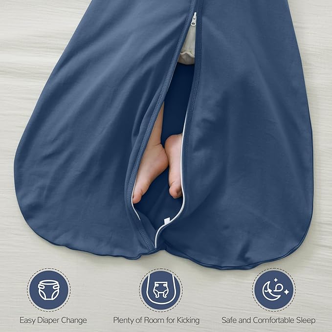 JELLYMONI Baby Sleep Sack 18-24 Months 100% Cotton Wearable Blanket, 0.5 TOG Soft Lightweight Toddler Sleeping Sack 3 Pack 2-Way Zipper Newborn Sleep Sacks-BubblyBeeBaby