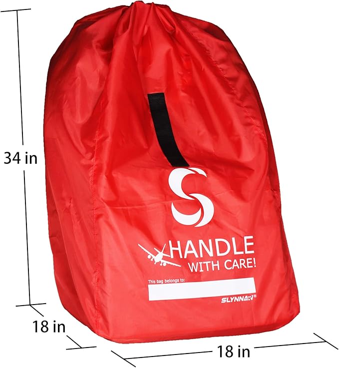 Car Seat Travel Bag for Airplane - Fits Convertible Car Seats, Infant carriers & Booster Seats, Black Upgrade-BubblyBeeBaby