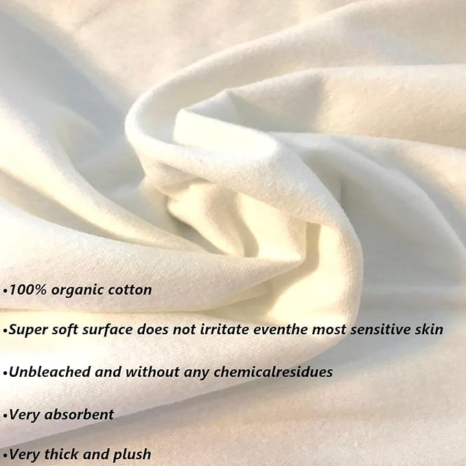 2 Pcs Organic Cotton Flannel for Castor Oil Pack Wrap, Reusable Castor Oil Compress for Liver Detox, Castor Oil Pads for Abdomen, Joints & Other Areas-BubblyBeeBaby