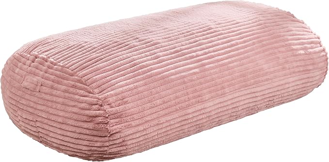 Hobestluk 6FT Bean Bag Chairs Adult Bean Bag with Portable Handle Comfy Large Bean Bag Lounge Chair with Removable Cover for Living Room Bedroom (Stripe Pink, 6FT)-BubblyBeeBaby