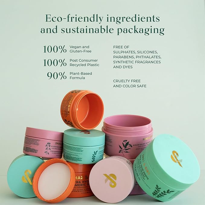 SHAZ & KIKS Ultra Hydrating Turmeric Shampoo | Sulfate-Free Shampoo for Dry, Itchy, Flaky Scalp | Deliver Deep Hydration with Turmeric & Kokum Butter, Travel Size-BubblyBeeBaby