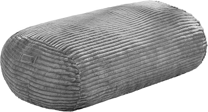 Hobestluk 3FT Bean Bag Chairs Adult Bean Bag with Portable Handle Comfy Large Bean Bag Chair with Removable Cover for Living Room Bedroom or Reading Nook (Stripe Grey, 3FT)-BubblyBeeBaby