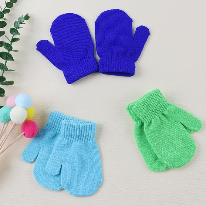 Baby Winter Mittens Toddler Stretch Knit Gloves Magic Warm Glove for Baby Boys Girls-BubblyBeeBaby