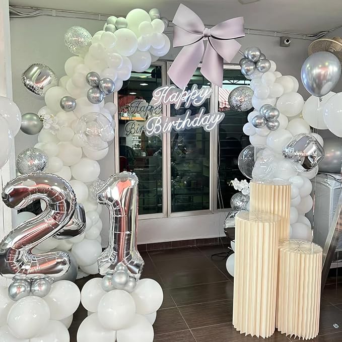 140pcs White Round Balloons Different Sizes 18 12 10 5 Inch Latex Balloons for Arch Decoration Party Balloon Kit for Graduation Birthday Party Wedding Balloon Baby Shower Decoration-BubblyBeeBaby