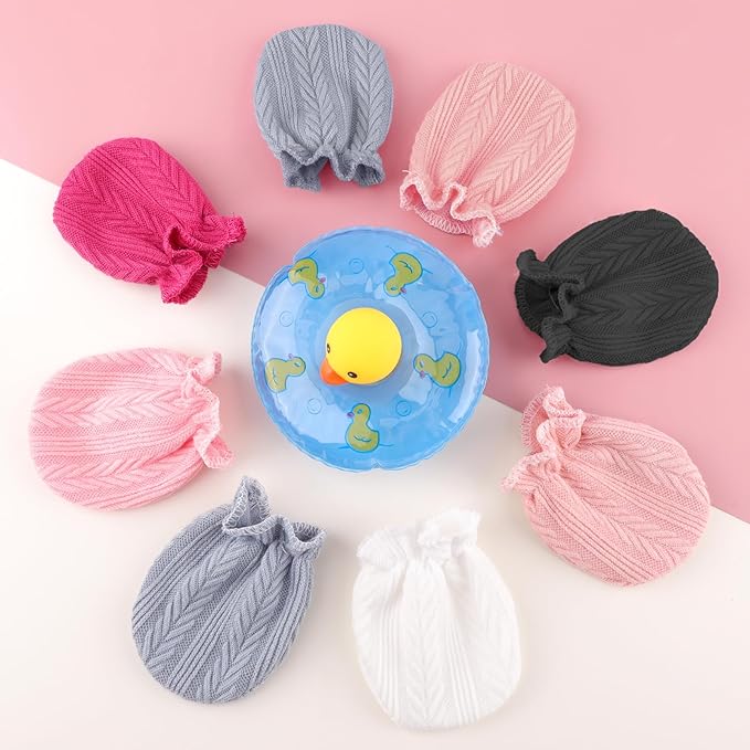 Newborn Baby Mittens No Scratch Cotton Elastic Wrist Gloves Infant Toddler Mittens for Baby Boy Girl 0-6 Months-BubblyBeeBaby