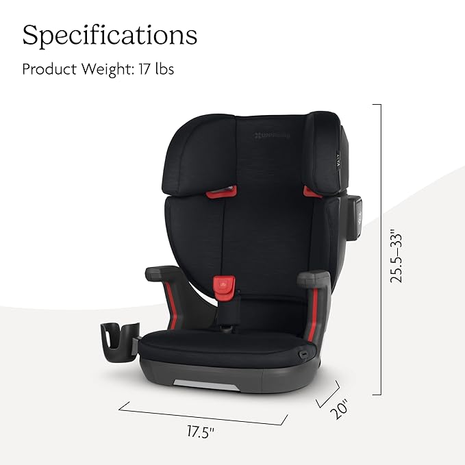 UPPAbaby Alta V2 High Back Booster Seat/Seven-Position, Active Support Headrest for Growing Children/SecureFit Integrated Belt Guide + Positioner/Cup Holder Included/Jake (Black Mélange)-BubblyBeeBaby