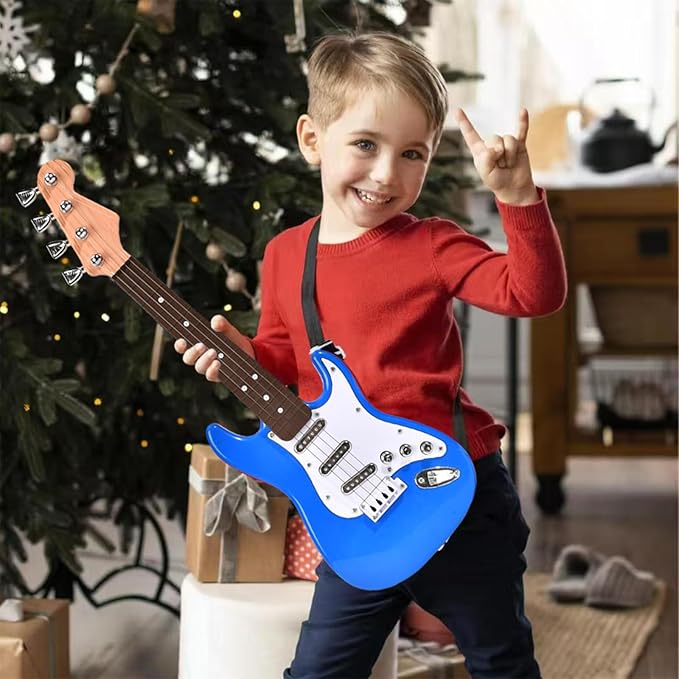 16inch Mini Guitar Toy for Kids and Beginners, Electric Guitar with Strap for Toddlers and Boys and Girls Instrument Toys-BubblyBeeBaby