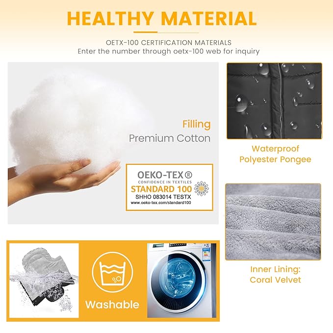 Orzbow Warm Bunting Bag Universal, Stroller Sleeping Bag Cold Weather, Waterproof Toddler Footmuff (Black, Large)-BubblyBeeBaby