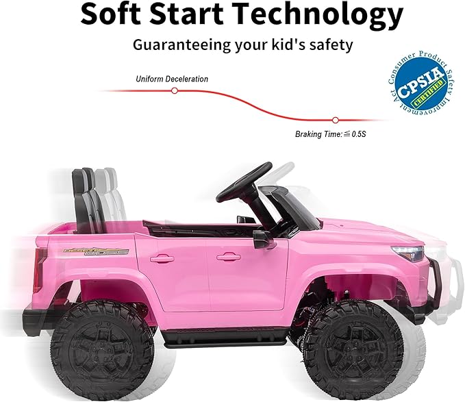 24V 10Ah Ride on Toy for Big Kids, 4WD 2 Seater Electric SUV Kids Car to Drive w/Remote Control, 4x200W Motors - Pink-BubblyBeeBaby