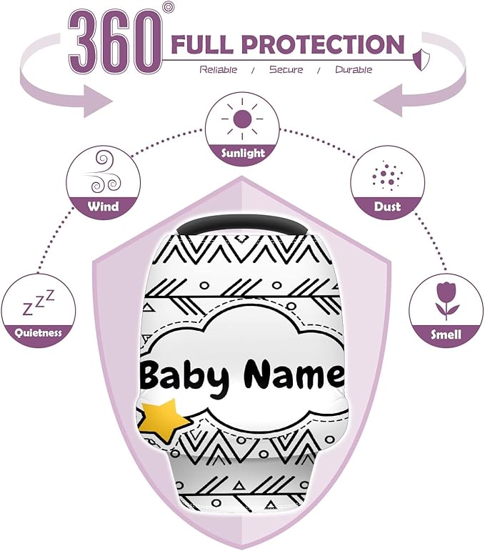 Baby Car Seat Stroller Cover Nursing Cover New Mom Breastfeeding Scarf Soft Stretchy Infant Carrier Cover Car Canopy Coverage-BubblyBeeBaby