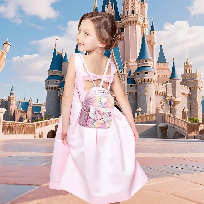 I IHAYNER Girls Bowknot Cute Leather Backpack Mini Backpack Purse for Women-BubblyBeeBaby