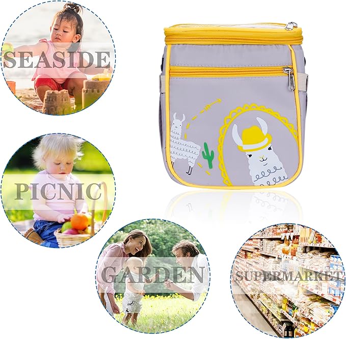 Baby Stroller Organizer Bag,Small Diaper Bag - Universal Stroller Organizer With Insulated Cup Holder,Pocket With Baby Wipes Dispenser,Adjustable Shoulder Strap(Grey)-BubblyBeeBaby