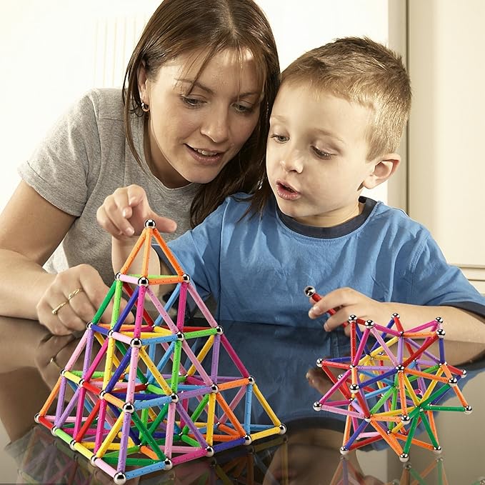 160 Pcs Magnet Building Sticks Kids Toys, Lengthen Magnetic Construction Building Blocks Set 3D Brain Training Learning Educational DIY STEM Toys-BubblyBeeBaby
