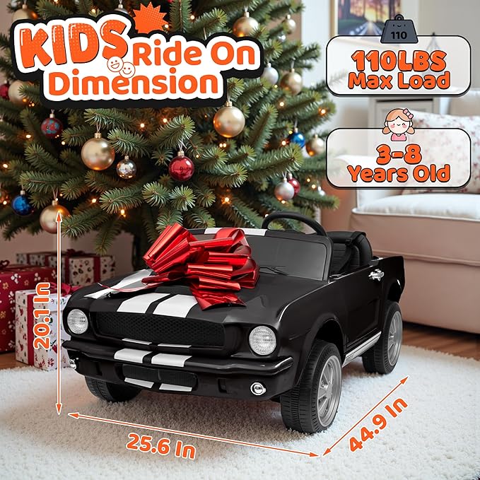 24V 2 Seater Ride on Toys, Licensed Shelby Cobra Kids Power Car Wheeler Ride On Toy w/ 2WD/4WD Switchable, Remote Control, 19" Spacious Seat, 4 Spring Suspension, Music, Bluetooth-BubblyBeeBaby