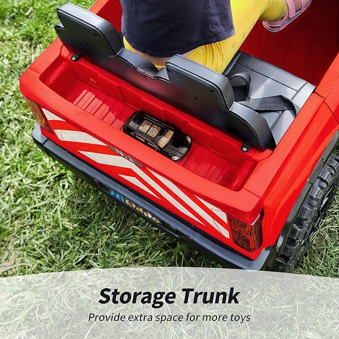 24V 10Ah Electric Police Car Ride on Toy for Big Kids, 4WD 2 Seater Kids Ride on Car SUV w/Remote Control, 4x200W Motors - Red-BubblyBeeBaby