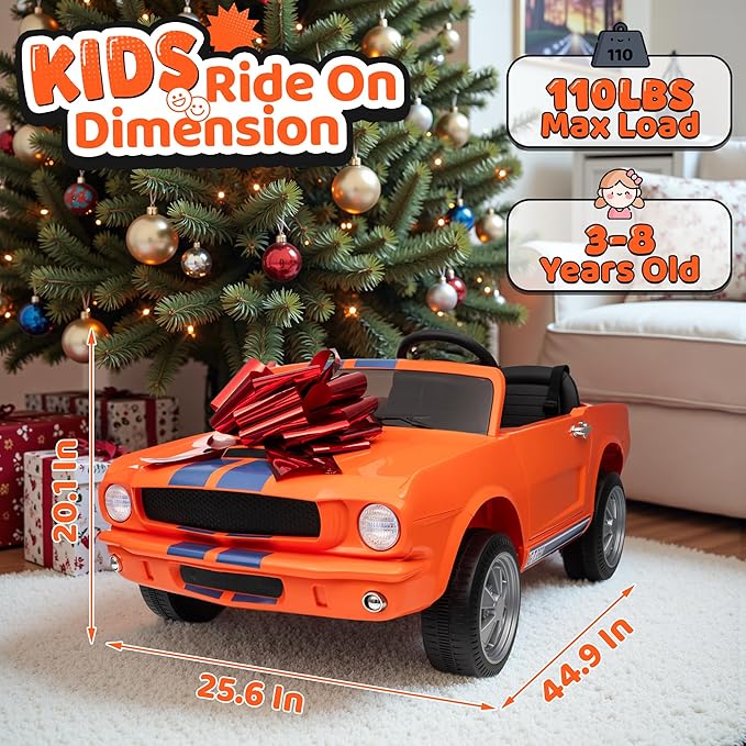 24V 2 Seater Ride on Toys, Licensed Shelby Cobra Kids Power Car Wheeler Ride On Toy w/ 2WD/4WD Switchable, Remote Control, 19" Spacious Seat, 4 Spring Suspension, Music, Bluetooth-BubblyBeeBaby