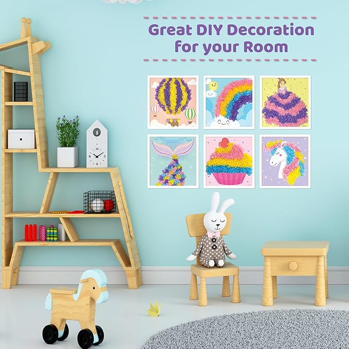 jackinthebox Poke Poke Art – Magical Theme, Mess-Free Fabric Art and Craft, Flower Pressing Kits, Gift for Kids, Girl Gifts, DIY Activity Boy Gift, Toys for Girls and Boys Ages 4 5 6 7 8-BubblyBeeBaby