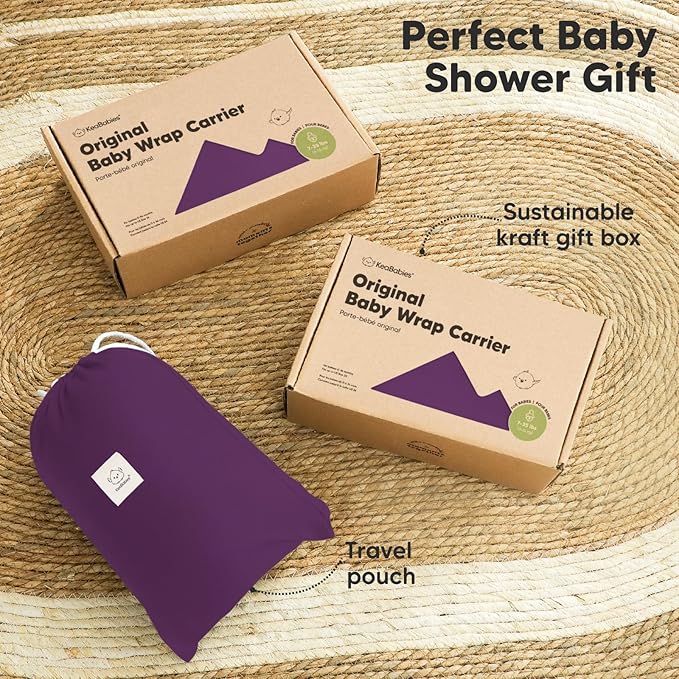 KeaBabies Baby Wrap Carrier - All in 1 Original Baby Carrier Newborn to Toddler Sling, Easy to Wear, Hands Free Bonding, Lightweight, Breathable Infant Wraps (Royal Purple)-BubblyBeeBaby