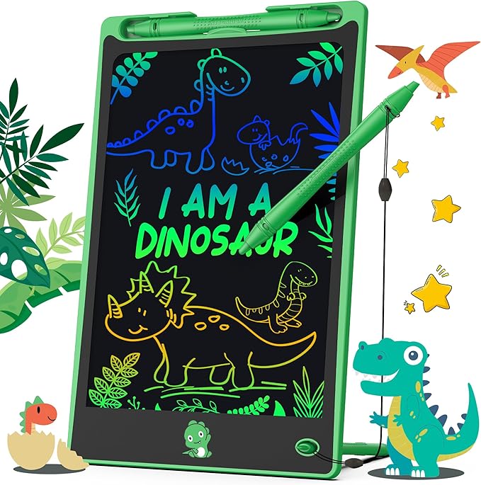 Hockvill LCD Writing Tablet for Kids 8.8 Inch, Toys for Girls Boys Drawing Pad for 3 4 5 6 7 Year Old Kid, Toddler Magnetic Doodle Board Travel Essentials Christmas Birthday Gift for Children (Green)-BubblyBeeBaby