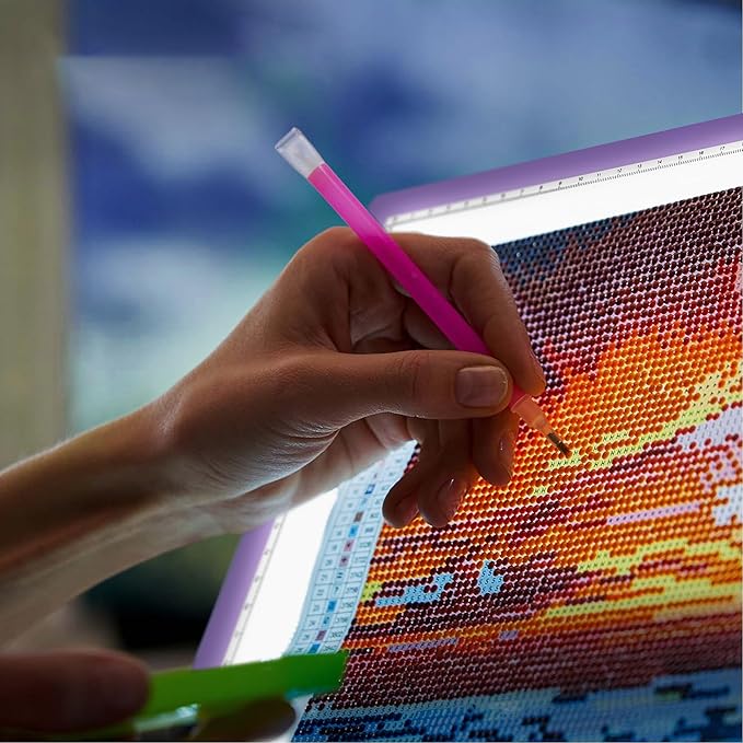 iVyne Corded A4 Light Pad for Diamond Painting & Art Projects – LED Light Board with Diamond Art Accessories – Ultra-Thin & Portable Diamond Dot Light Board, Perfect for Artists - Purple-BubblyBeeBaby