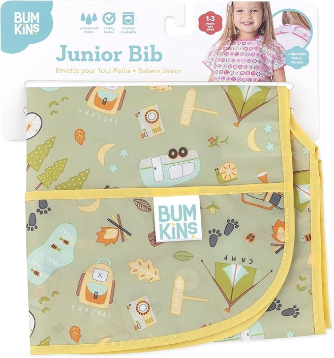 Bumkins Bibs - Toddler Bibs, Waterproof, Large for 1-3 Years, Short Sleeve-BubblyBeeBaby