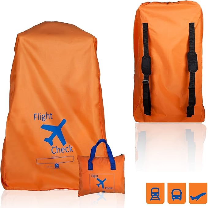 Alnoor USA Gate Check Bag for Single & Double Stroller Travel Bag for Air Plane | Extra Large & Ultra Durable - Includes Padded Shoulder Straps for Comfort & Durability With Pouch – Bonus E-Book-BubblyBeeBaby