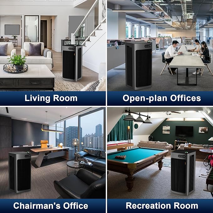 Jafända Air Purifier for Home Office Room Up to 6862 ft², Dual Carbon Air Filter Air Cleaner, Smart Whole House HEPA Air Purifiers Remove 99.97% Dust Pollen Smoke Pet Dander Allergies Mold Odors VOCs-BubblyBeeBaby