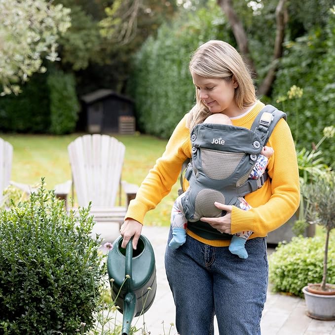 Joie Savvy Baby Carrier – Ergonomic, Adjustable Baby Carrier with 4 Carry Positions, Padded Shoulder Straps and Lumbar Support (Marina)-BubblyBeeBaby