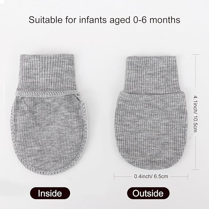 BQUBO 6 Pairs Newborn Baby Boys Girls Mittens 0-6 Months Unisex-Baby Infant Mittens Elastic No Scratch Wrist Gloves-BubblyBeeBaby