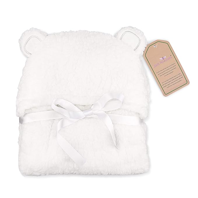 Jam Naturals-Cute Bear Organic Newborn Swaddle Wrap- Gender Neutral Soft Baby Blanket (White, 3-6m)-BubblyBeeBaby