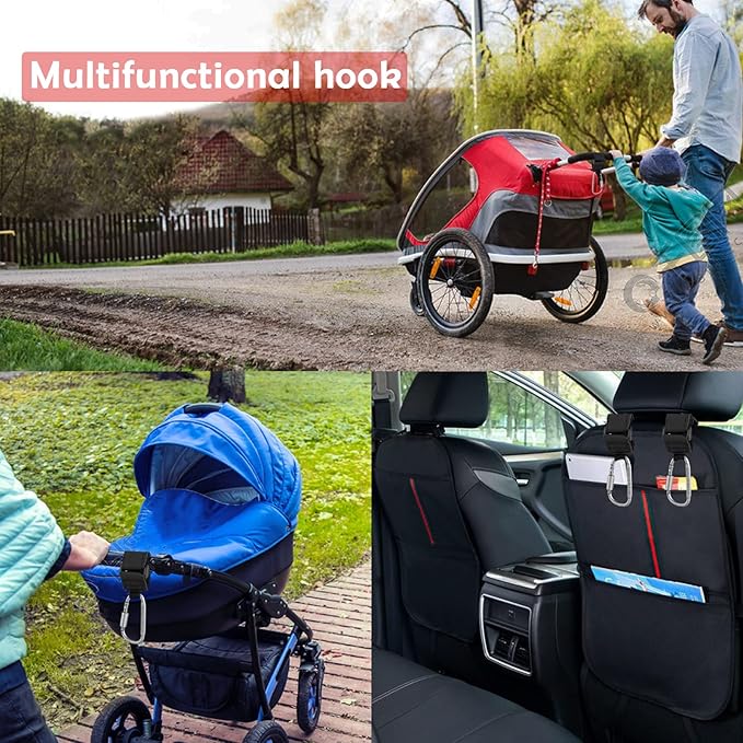 Baby Stroller Hook, Clip or Hang a Diaper Bag to Your Pram or Buggy, 2 Pieces-BubblyBeeBaby
