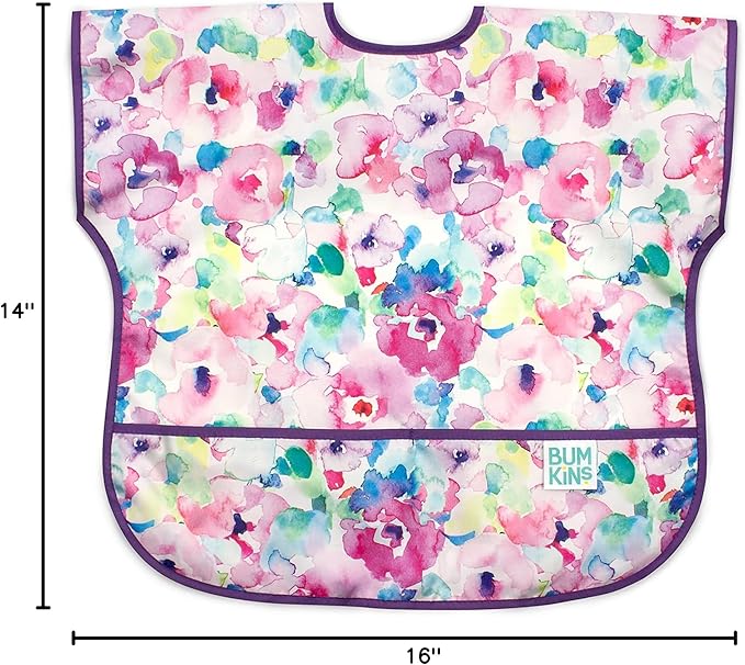 Bumkins Bibs - Toddler Bibs, Waterproof, Large for 1-3 Years, Short Sleeve-BubblyBeeBaby
