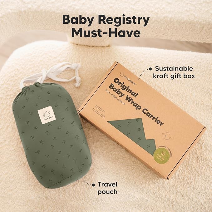 KeaBabies Baby Wrap Carrier - All in 1 Original Baby Carrier Newborn to Toddler Sling, Easy to Wear, Hands Free Bonding, Lightweight, Breathable Infant Wraps (Forest Berries)-BubblyBeeBaby