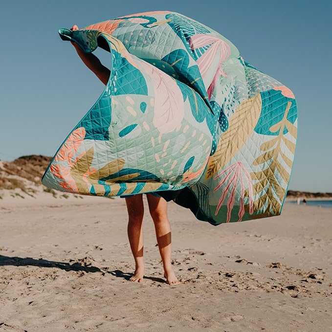 Jumbo Picnic Rug, Premium Large Picnic Mat, 6'7" x 6'7", Outdoor Waterproof Picnic Blanket Beach Mat, Foldable & Waterproof, Picnic Blankets Ideal for Beach & Park, Outdoor Blanket-BubblyBeeBaby